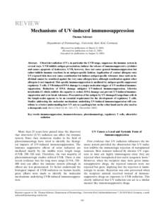 REVIEW Mechanisms of UV-induced immunosuppression Thomas Schwarz