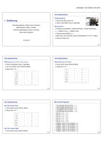 Informatik 1 fur ¨ D-BAUG, HS 2015 Velo Gangschaltung Problemstellung