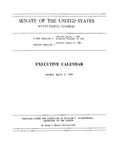 SENATE OF THE UNITED STATES NINETY-EIGHTH CONGRESS FIRST SESSION { SECOND SESSION {