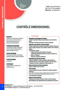 Réf.  CONTRÔLE DIMENSIONNEL CD1