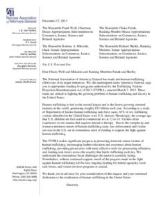 December 17, 2013 The Honorable Frank Wolf, Chairman House Appropriations Subcommittee on Commerce, Justice, Science and Related Agencies