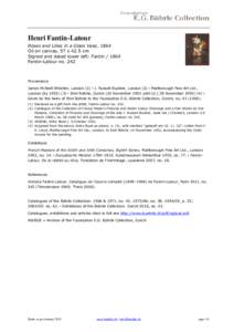 Foundation E.G. Bührle / Fantin / James Abbott McNeill Whistler / Visual arts / Emil Georg Bührle / Henri Fantin-Latour