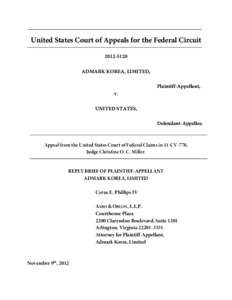 Admark Korea, Limited v. United States, Fed. Cir. No[removed]