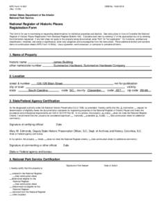 NATIONAL REGISTER FORMS TEMPLATE