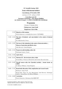 Programme EU Scientific Seminar 2010 on Issues with internal emitter (15 October[removed]doc