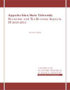 Appalachian State University  Economic and Tax Revenue Impacts FY[removed]October 2012