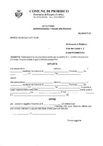 COMUNE DI PIOBBICO Provincia di Pesaro e Urbino TelFax nII/SETTORE Amministrativo -Servizi alla Persona