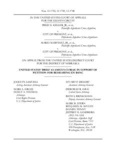 Nos[removed], [removed], [removed]IN THE UNITED STATES COURT OF APPEALS FOR THE EIGHTH CIRCUIT FRED H. KELLER, JR., et al., Plaintiffs-Appellants/Cross-Appellees, v.