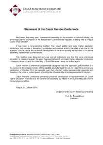 CRC - Statement on 28 October