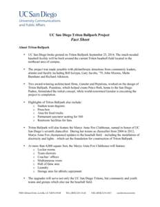 Triton Ballpark / University of California /  San Diego / UC San Diego Tritons / Triton / California Collegiate Athletic Association / University of California / Petco Park / Baseball park / San Diego / California / Association of Public and Land-Grant Universities / Sports in the United States