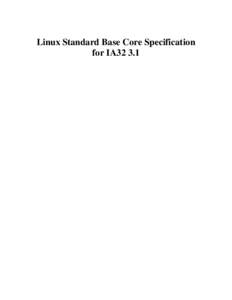 Linux Standard Base Core Specification for IA32 3