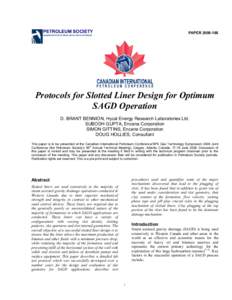 Microsoft Word - CIPC-SPE - Protocols for Slotted Liner Design for Optimum SAGD Operations - Final Version for Publication.doc