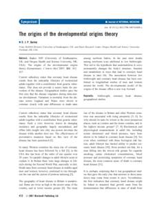 The origins of the developmental origins theory