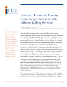 Lemons to Lemonade: Funding Clean Energy Innovation with Offshore Drilling Revenues