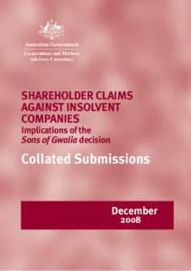 SHAREHOLDER CLAIMS AGAINST INSOLVENT COMPANIES Implications of the Sons of Gwalia decision