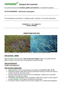 nemastar®  Biological Soil Insecticide For control of larvae of the cranberry girdler (sod webworm - Chrysoteuchia topiaria) ACTIVE INGREDIENT: Steinernema carpocapsae