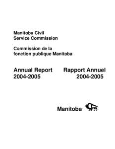 Manitoba Civil Service Commission Commission de la fonction publique Manitoba  Annual Report