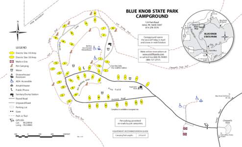 Blue Knob State Park Campground Map Brochure, Pennsylvania State Parks
