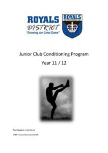 Junior Club Conditioning Program Year[removed]Paul Pappas & Liam Mondy UWA Science Exercise & Health
