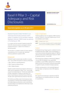 Rabobank Australia Limited  Basel II Pillar 3 – Capital Adequacy and Risk Disclosures
