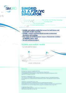 SIMGRID AS A P2P/VC SIMULATOR ___Sick of unrealistic and/or slow simulations for Peer-to-Peer and Volunteer Computing? _______Want to study new protocols or algorithms at very large scale? __Need a framework to test new 