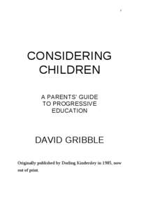 1  CONSIDERING CHILDREN A PARENTS’ GUIDE TO PROGRESSIVE