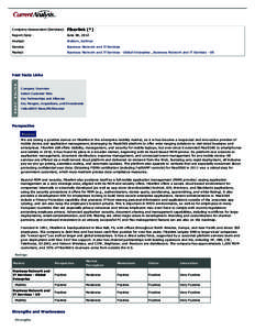 Company Assessment (Services):  Fiberlink (*) Report Date: