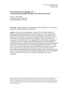 Journal	
  of	
  Sustainability	
  Education	
  	
   Vol.	
  4,	
  January	
  2013	
   	
  ISSN:	
  2151-­‐7452	
    