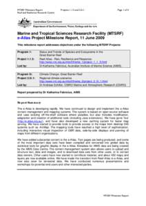 Microsoft Word - 115 & 25i1 AIMS Fabricius K _2009_ e-Atlas Milestone Report June.doc