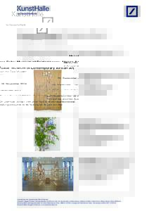 Meschac Gaba: Museum of Contemporary African Art In Kooperation mit Tate Modern 20. September – 16. November 2014 Alle Pressefotos finden Sie zum Download (300dpi) unter photo-files.de/deutschebankkunsthalle. Während 