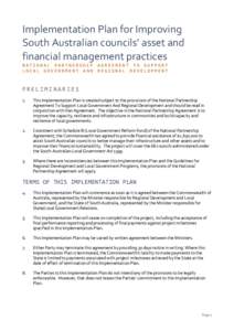 Implementation Plan for improving South Australian councils asset and financial management practices
