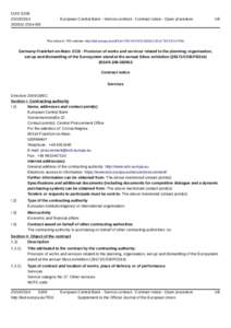 Germany-Frankfurt-on-Main: ECB - Provision of works and services related to the planning, organisation, set-up and dismantling of the Eurosystem stand at the annual Sibos exhibition[removed]C/OEP/2014)