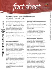 Proposed Changes to the Joint Management of National Parks (Part 4A) FACT SHEET 5