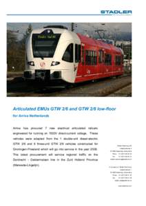 Stadler Rail / Railcar / Stadler / Stadler GTW / Land transport / Rail transport / Transport