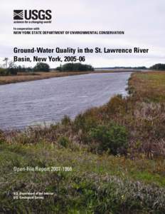 Ground-Water Quality in the St. Lawrence River Basin, New York, [removed]