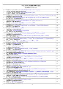 The most cited LPD works (last updated on[removed]3 4
