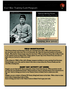 Chattahoochee River National Recreation Area  National Park Service U.S. Department of the Interior  Civil War Trading Card Program