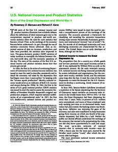 32  February 2007 U.S. National Income and Product Statistics Born of the Great Depression and World War II
