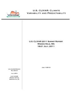    U.S. CLIVAR: Climate Variability and Predictability . .