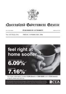 QueenslandGovernment Government Gazette Queensland Gazette PP[removed]