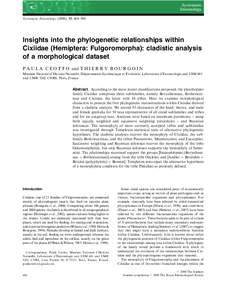 Insights into the phylogenetic relationships within Cixiidae (Hemiptera: Fulgoromorpha): cladistic analysis of a morphological dataset