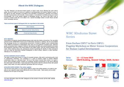 Draft Final Programme - Workshop on Water Science