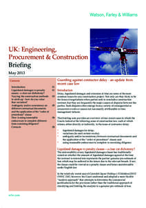 UK: Engineering,  Procurement & Construction Briefing  May 2013  Contents   