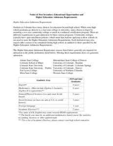 Association of Public and Land-Grant Universities / North Central Association of Colleges and Schools / Colorado State University / Hanover High School / Chapt. 33 / Colorado counties / Colorado / Education in the United States