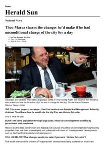News  Herald Sun National News  Theo Maras shares the changes he’d make if he had