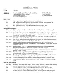 CURRICULUM VITAE NAME Wei Gao  ADDRESS