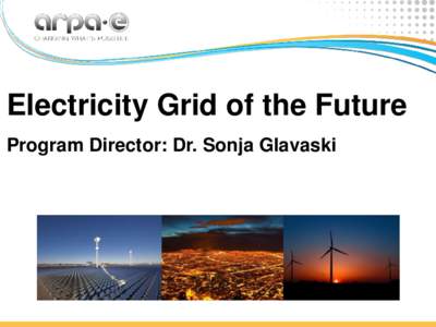 Electricity Grid of the Future Program Director: Dr. Sonja Glavaski Outline  ‣ ARPA-e Overview