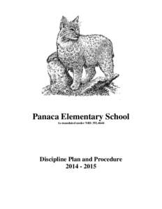Panaca Elementary School As mandated under NRSDiscipline Plan and Procedure