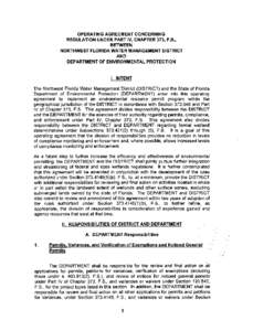 OPERATING AGREEMENT CONCERNING REGULATION UNDER PART IV, CHAPTER 373, F.S., BETWEEN NORTHWEST FLORIDA WATER MANAGEMENT DISTRICT AND DEPARTMENT OF ENVIRONMENTAL PROTECTION