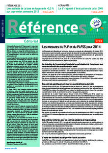 FRÉQUENCE OC :  OCTOBRE 2013 Une assiette de la taxe en hausse de +3,3 % sur le premier semestre 2013	 > Lire la suite P4